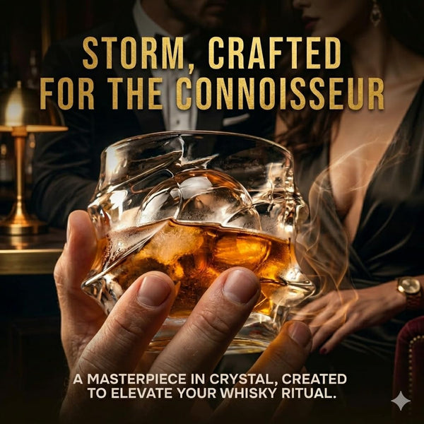 Storm Japanese Crystal Whiskey Glasses Set of 2 | 10oz