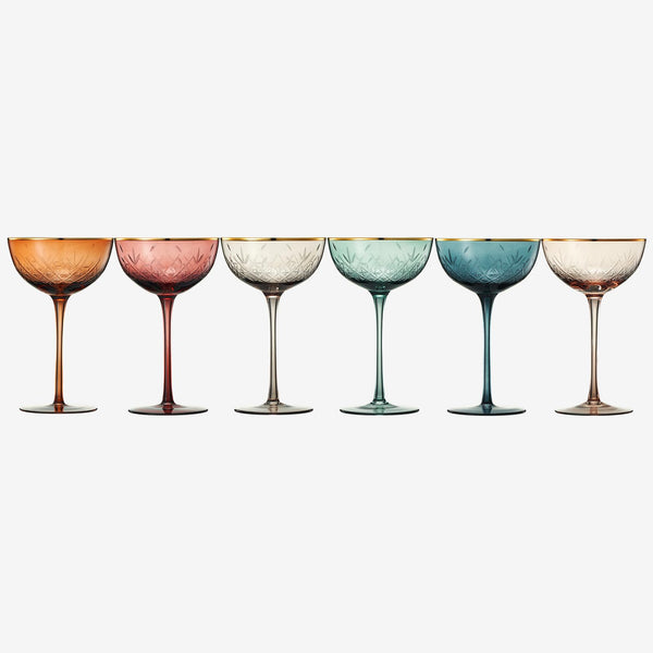 Vintage Art Deco Coupe for Champagne | Set of 6