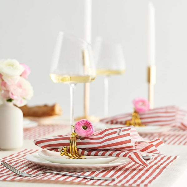 Khen Napkin Placemat Stripe Red Set of 50