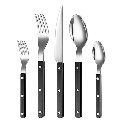 Khen Black Cutlery Set of 20 –18/8 Stainless Steel Flatware