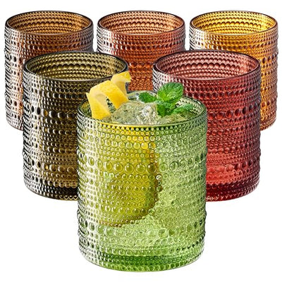 Fortuna Hobnail Lowball Glassware, Set of 6