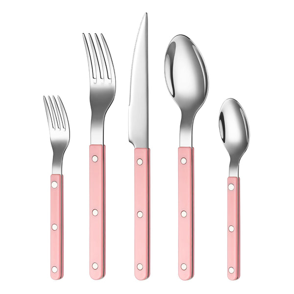 Khen Pink Cutlery Set of 20 –18/8 Stainless Steel Flatware