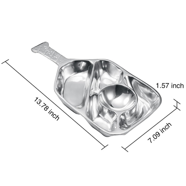 Silver Pickleball Serving Dish 13.7 Inch – Modern Decorative Tray with Heavy Polished Finish, Large Metal Centerpiece Platter, Snacks Fruits Appetizers Desserts, Home Decor Gift for Pickle ball Lovers