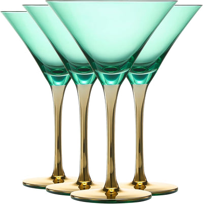 Deco Martini Cocktail Glassware, Set of 4