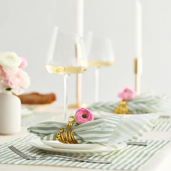 Khen Napkin Placemat Stripe Green Set of 50