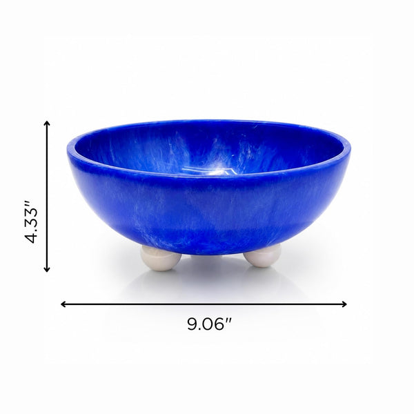 Blue Resin Bowl, 1 Piece, 23 x 23 x 11 cm Pedestal Fruit Bowl