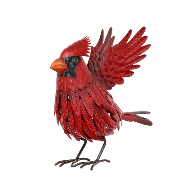Cardinal Garden Decor Metal Yard Art: Red Bird Outdoor