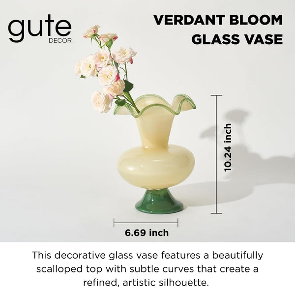 Verdant Bloom Hand-Blown Glass Flower Vase  Décor - 11