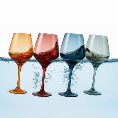 Floating Shatterproof Wine Glasses | Muted Colors | Set of 4, 16 oz