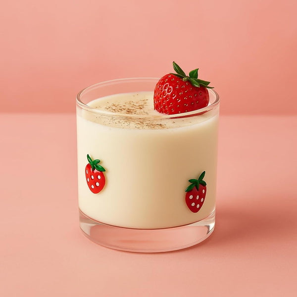 Khen Strawberry Glass Tumbler Vintage Aesthetic Drinkware Lightweight Romantic Barware Collectible Glass Cup - 12oz