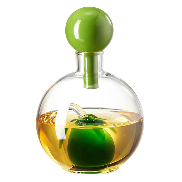 Olive Oil Dispenser Bottle 10oz Glass Cruet with Glass Olive, Drip-Free Pour Spout for Cooking & Salad Dressing, Clear Oils & Vinegar Kitchen, Dining, or Gourmet Gift – Elegant Storage & Serving Jar