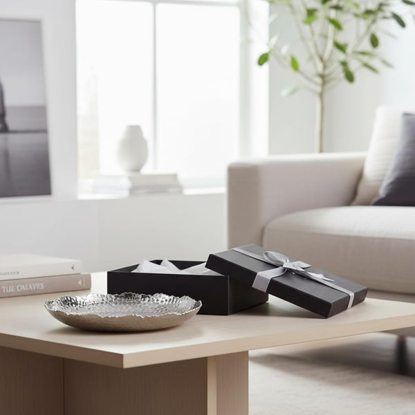 Silver Hammered Decorative Bowl Elegant Aluminum Centerpiece with Textured Finish Large Round 13 Inch Metallic Display Bowl for Home Kitchen or Dining Table Accent Modern Decorative Gifts Decor Bowls