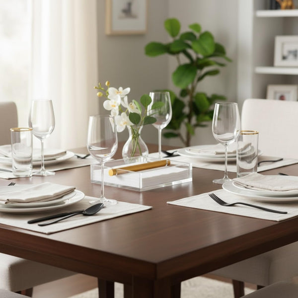 Clear & Gold Napkin Holder – 7