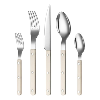 Khen Cream Cutlery Set of 20 –18/8 Stainless Steel Flatware