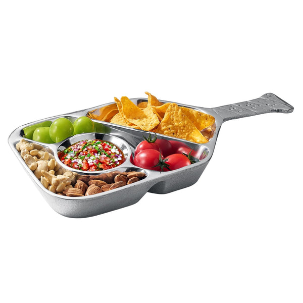 Silver Pickleball Serving Dish 13.7 Inch – Modern Decorative Tray with Heavy Polished Finish, Large Metal Centerpiece Platter, Snacks Fruits Appetizers Desserts, Home Decor Gift for Pickle ball Lovers