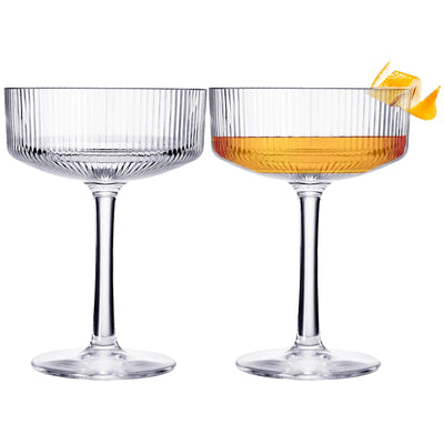 Barcelona Acrylic Champagne Coupe Cocktail Glassware, Set of 2