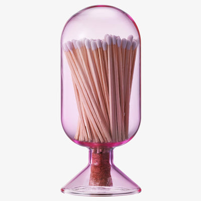 Includes 100 Match Sticks Glass Match Cloche with Striker