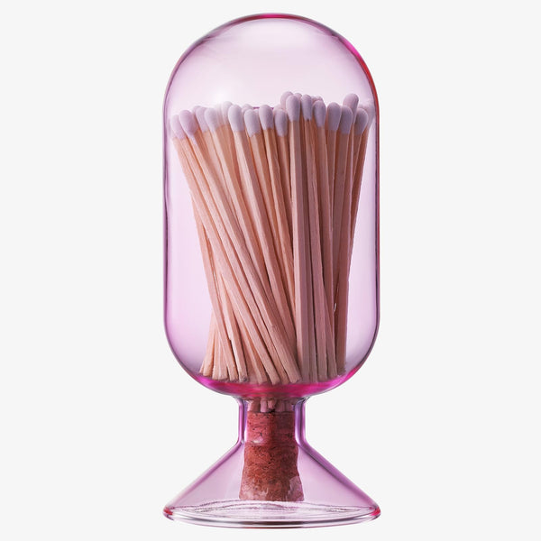 Includes 100 Match Sticks Glass Match Cloche with Striker