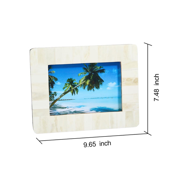 Cote d'Azur Authentic White Bone Inlay 5x7 Photo Frame