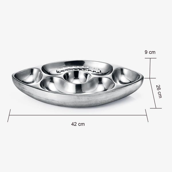 Football Tailgate Superbowl Serving Bowl Silver Brass Snack, Candy & Salad Bowl, Chip n Dip American Sports Decorative Centerpiece Serving Platter for Nuts, Salsas, Food, Serveware Decor Entertaining