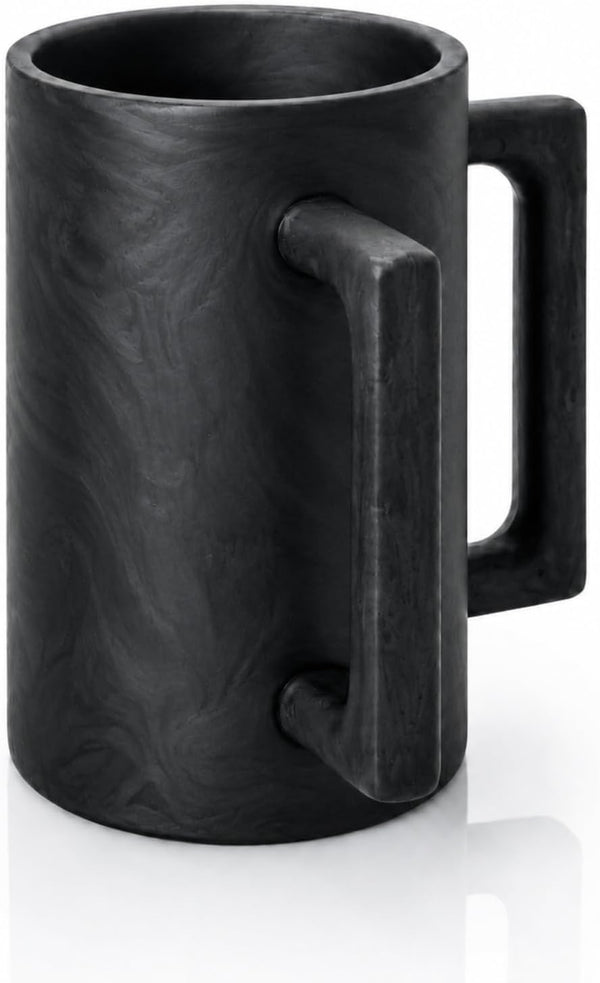 Khen Marbled Resin Washing Cup with Double Handles