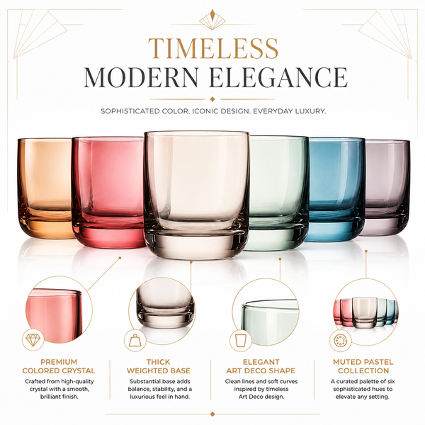 Tonal Lowball Whiskey Glassware, Set of 6