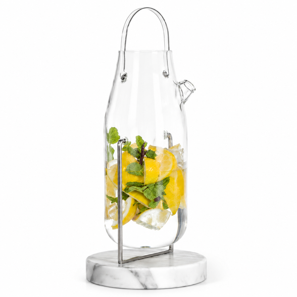 Khen Dossofiorito 42.27 oz Borosilicate Glass Carafe with Marble Stand