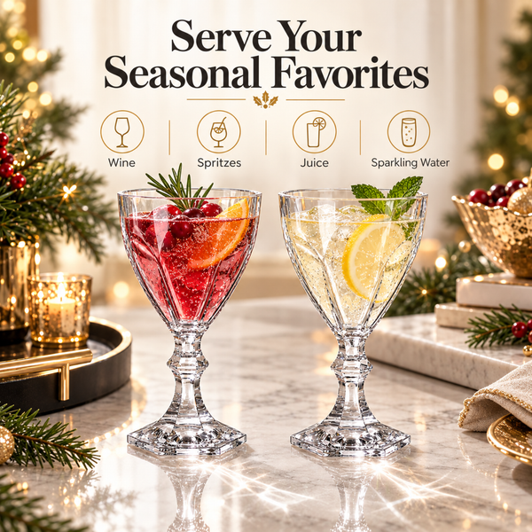 Acrylic Crystal-Style Stemmed Wine Glasses Set of 2