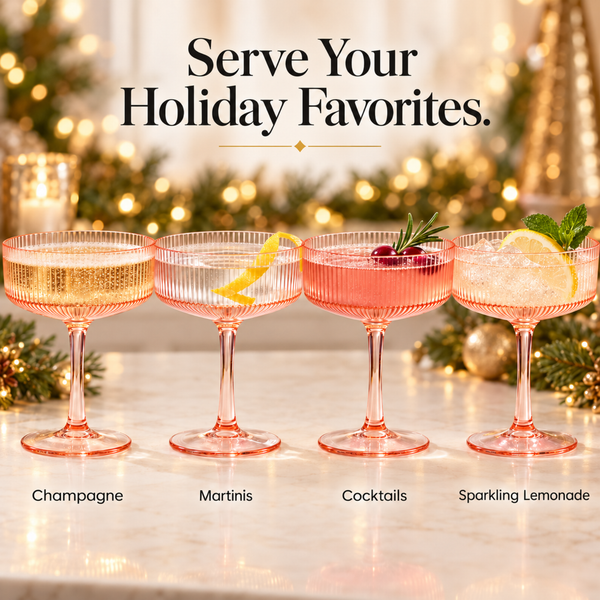 Madrid Acrylic Champagne Coupe Cocktail Glassware, Set of 4