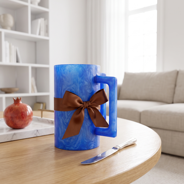 Khen Marbled Resin Washing Cup with Double Handles