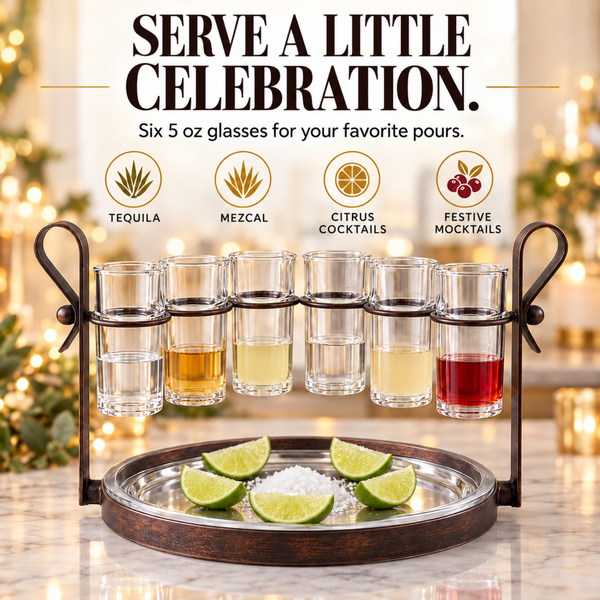 Zodax Fiesta Shot Glass Set, 6 Piece, 14.2