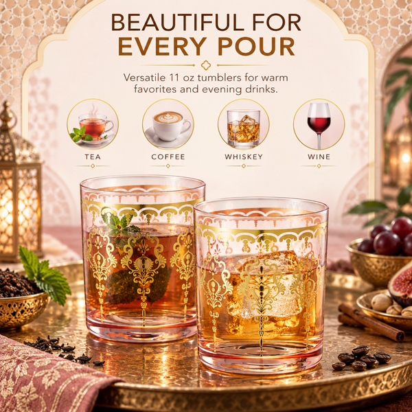 Moroccan Whiskey & Cocktail Glass | Pink & Clear | Set of 2