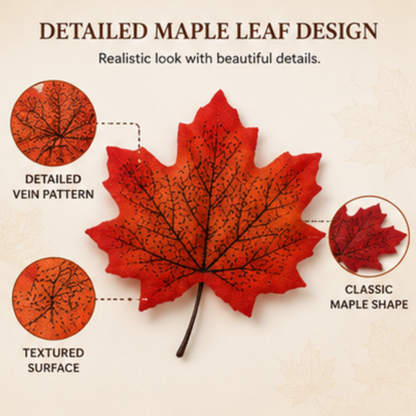 Artificial Maple Leaves 6 Colors Fall 150 PCS Winter, Summer Autumn Leaf Decorations