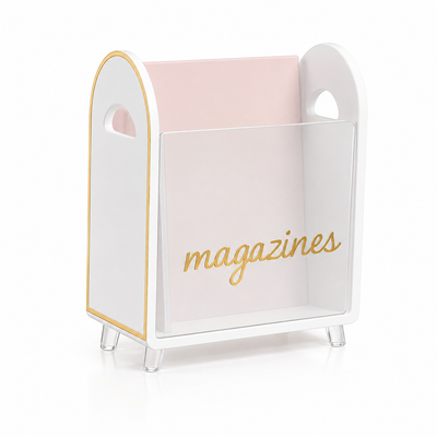 Khen Acrylic Magazine Holder with Gold Trim - 12.40