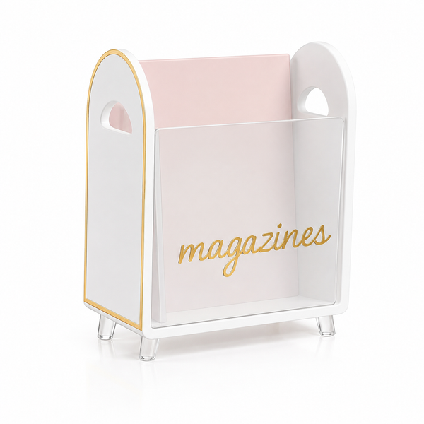 Khen Acrylic Magazine Holder with Gold Trim - 12.40