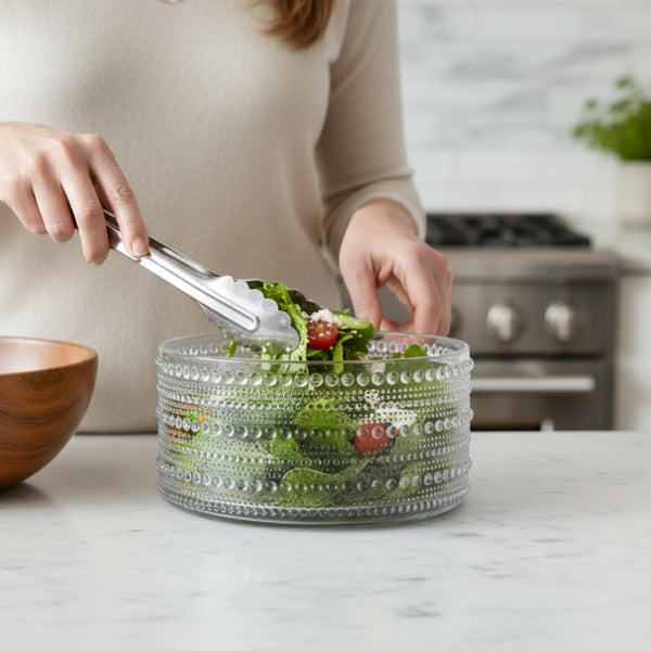 Round Hobnail Bowl, Single Piece, 7.95in 2300ml Clear