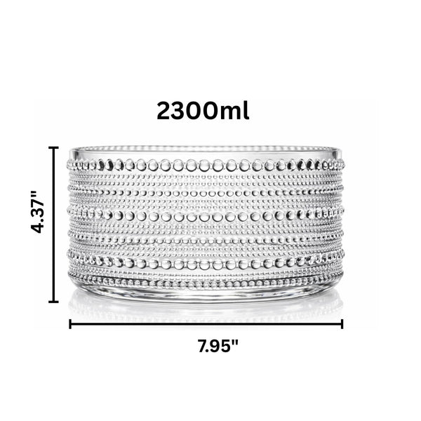 Round Hobnail Bowl, Single Piece, 7.95in 2300ml Clear