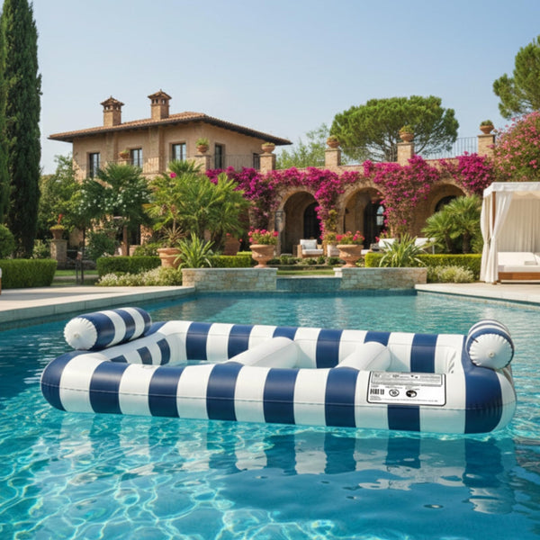 Navy Blue Twin Hammock Pool Float, Single Piece, 86.61 x 53.15 x 16.54