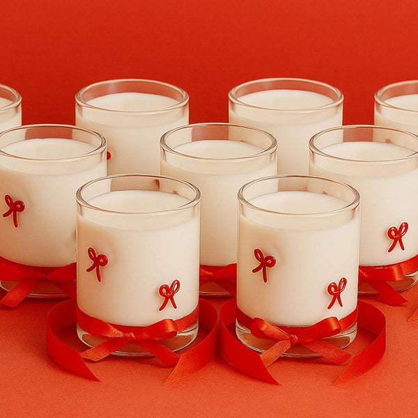 Red Bowtie Tumbler | Clear Water or Juice Glasses | Set of 2