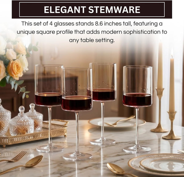 Barcelona Acrylic Stemmed Wine Glassware, Set of 4