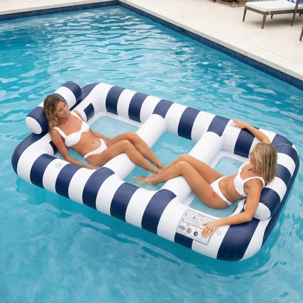 Navy Blue Twin Hammock Pool Float, Single Piece, 86.61 x 53.15 x 16.54