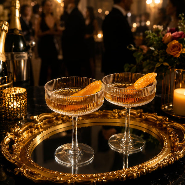 Barcelona Acrylic Champagne Coupe Cocktail Glassware, Set of 2