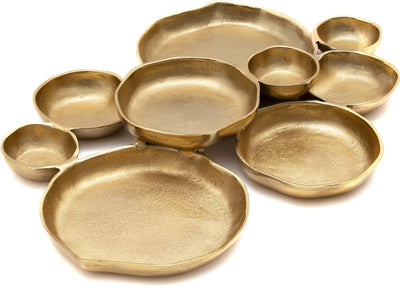 Cluster Decorative Bowls, Bright Gold Brass - Decoration, Snack Tray Bowl, Chip and Dip Strong Brass Beautiful Room Accent, Perfect for Entertaining, Parties, Home & Wedding 22