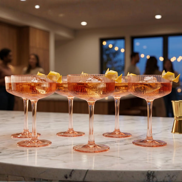 Madrid Acrylic Champagne Coupe Cocktail Glassware, Set of 6
