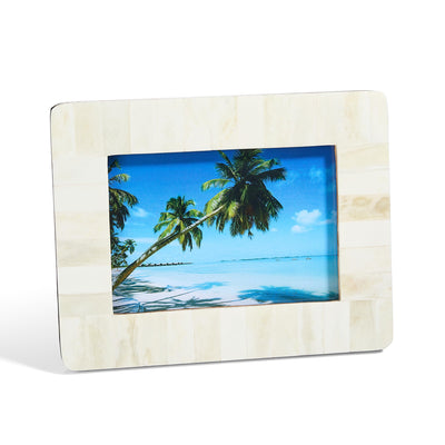 Cote d'Azur Authentic White Bone Inlay 5x7 Photo Frame