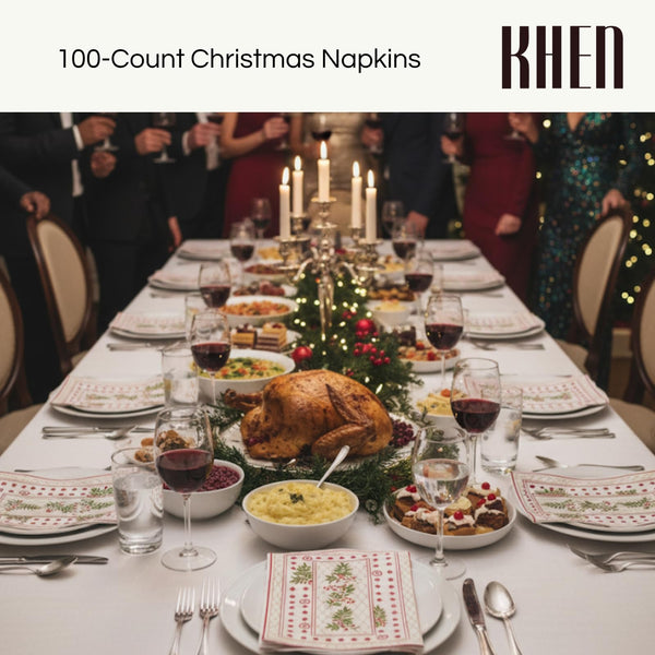 Khen Christmas Napkins 100 pc Set