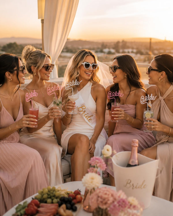Bachelorette Party XL Bride Straws - 10 Pack (5 White & 5 Pink)