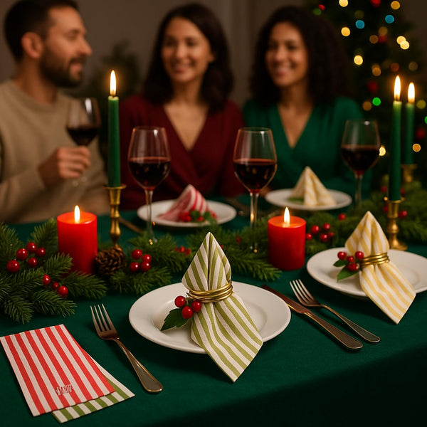 Tonal Striped Disposable Napkin Set 100 Pieces