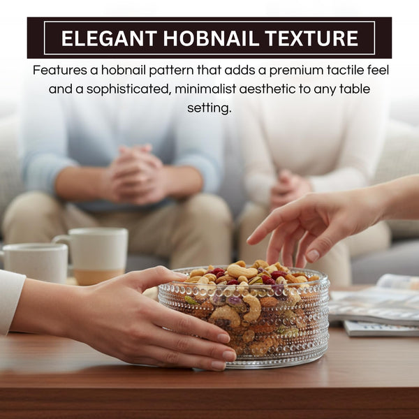 Round Hobnail Bowl, Single Piece, 7.95in 2300ml Clear