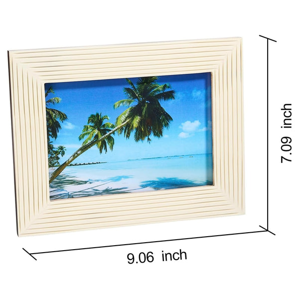 French Riviera 4x6 White & Blue Carved Bone Inlay Photo Frame